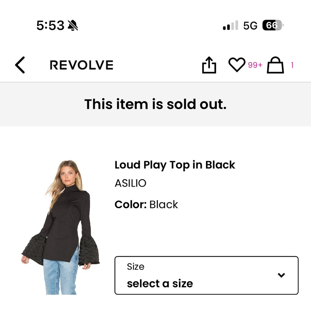 ASILIO Loud Play Top in Black Size Medium